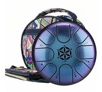 Tambour de pluie pour jardin extérieur, tambour à langue en acier avec sac de transport, 12,7 cm 8 notes, instrument de musique Do majeur (bleu)