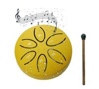 Tambour de pluie pour jardin, tongue des chakras, 6 tons, en acier inoxydable, pour l'extérieur, étanche, cloche de pluie, batterie chakra (jaune)
