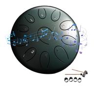 Tambour de pluie pour l'extérieur, tambour à langue en acier | 11 notes tambours à main instrument de tambour de pluie - Handpan Mini Tambours à Langue en Acier Tambour de Méditation pour la Sonore, M
