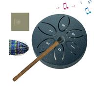 Tambour de Pluie | Tongue Drum Acier 8 cm 6 Notes Extérieur - Percussion Manuelle Éducative pour Méditation Pleine Conscience Relaxation Yoga Adultes Débutants