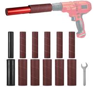 Tambour de ponçage à broche portable, kit de tambour de ponçage en caoutchouc à main, avec 10 manchons abrasifs, accessoire pour perceuse, pour bois, métal, verre, pierre, plastique