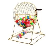 Tambour de tombola automatique en forme de cage de bingo avec 100 balles, machine de dessin de loterie en métal pour tirage chanceux, événements de collecte de fonds, fêtes et jeux