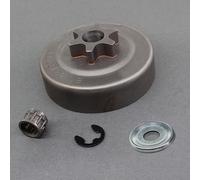 Tambour d'embrayage et pignon de chaîne 3/8 6T pour 017 018 pour MS170 pour MS180 Compatible tronçonneuse Pièce de réparation avec matériel de montage