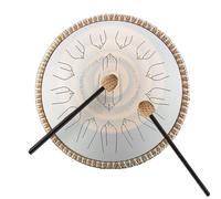 Tambour en acier 14 pouces 15 notes - Modèle EQ, micro intégré - Connexion directe aux haut-parleurs, face en titane et fond en bois massif, étui de transport et maillets(White)