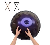 Tambour En Acier, 22" 9/10/12 Notes Ré Mineur Handpan Instrument, Instruments De Musique À Percussion Ensemble De Tambour À Main, 432Hz/440Hz Harmonic Tambours À Main(Dark purple,10 notes(440HZ))