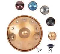 Tambour En Acier - 9/10/12 Notes En Ré Mineur Kurde Instrument De Tambour Handpan, 432/440 Hz, Instruments De Musique À Percussion Ensemble De Tambour À Main(Gold,440HZ/12Note)