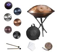 Tambour En Acier À Tambour Handpan, 432 Hz/440 Hz, 9/10/12 Notes, 22 Pouces Instruments De Musique À Percussion Ensemble De Tambour À Main En Ré Mineur, Pour Débutants(Gold,440HZ/9Note)