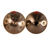 Tambour en acier Handpan 432 Hz, percussion de tambour à main dorée, 9/10/12/14 notes 55,9 cm ''Gold Performer'' en ré mineur avec étui à main souple, support durable et chiffon anti-poussière