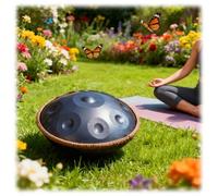 Tambour En Acier Handpan De 56cm En Ré Mineur, 9/10/12 Notes 432 Hz Instruments De Musique À Percussion Ensemble De Tongues Drum Pour Débutant(Gray,9)