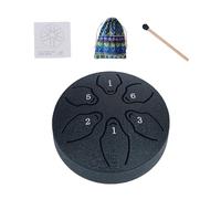 Tambour en acier pour, tambour de pluie pour l'extérieur,6 notes 3 pouces petit tambour éthéré pour la méditation | Maillet et livre de musique inclus, instrument de percussion à handpan pour