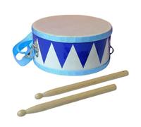Tambour en bois pour enfants - Tambour à main double face de 20,3 cm avec sangle réglable et 2 baguettes, instrument d'apprentissage musical | Éducation précoce