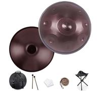 Tambour En Handpan En Acier, 9/10/12 Notes, Accordé En Ré Mineur Kurde, Tambours Handpan 432 Hz/440 Hz, Instrument De Percussion Tambour Hand Pan En Acier, Avec Sac, Maillets(F,432hz/10 notes)