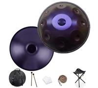 Tambour En Handpan En Acier, 9/10/12 Notes, Accordé En Ré Mineur Kurde, Tambours Handpan 432 Hz/440 Hz, Instrument De Percussion Tambour Hand Pan En Acier, Avec Sac, Maillets(A,440hz/9 notes)