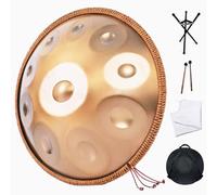 Tambour En Handpan En Acier, Instruments De Musique À Percussion Ensemble De Tambour À Main 22 Pouces 432 Hz/440 Hz En Ré Mineur, Instrument Handpan Professionnel(B,12Notes)