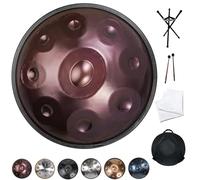 Tambour Enfant, Handpan Drum 432Hz/440Hz, 9/10/12 Notes Hand Pan Drum en Acier, Instrument de Musique Percussion de 46/56cm avec Trépied, pour la Méditation, le Yoga(Violette,440HZ/22inch/10Note)