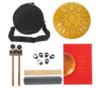 Tambour Éthéré en Acier au Carbone 11 Pouces, Percussion Dorée | Son Stable, Surface Lisse sans Traces, pour Yoga et Contemplation, Accessoires Inclus