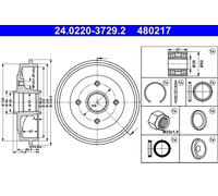 Tambour Frein Axial Arrière pour Citroën Peugeot 1007 206 206 Van 206 + C2 C2
