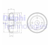 Tambour Frein BF474 DELPHI pour Opel Suzuki