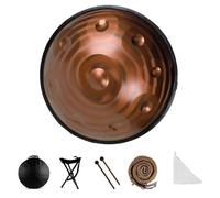 Tambour Handpan, 22 Pouces En Ré Mineur Instrument À Percussion En Acier De Tambour À Main, 9/10/12 Notes Instruments De Musique À Percussion Ensemble De Tambours À Main(C,9 notes)
