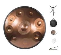 Tambour Handpan 432 Hz/440 Hz, 9/10/12 Notes Ensemble Tambour À Main En Acier, Instrument De Percussion De Concert 22 Pouces, Pour La Méditation, Le Yoga Et La Sonothérapie(Gold,432HZ/12Note)