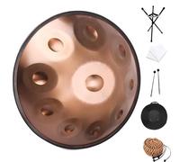 Tambour Handpan En Acier - Harmonic Tambour À Main 22 Pouces, Tambour À Main En Ré Kurde Mineur 9/10/12 Notes 432 Hz/440 Hz Instruments De Percussion Handpan, Instrument Hand Pan Pour Adultes(GOLD-12