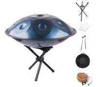 Tambour Handpan En Ré Mineur, 432 Hz/440 Hz Instrument À Percussion En Acier De Tambour À Main, 22 Pouces, 9/10/12 Notes Harmonic Handpan Drum, Pour La Guérison(Blue-12 Notes,432Hz)