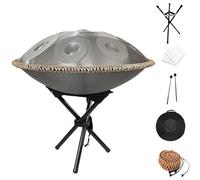 Tambour Handpan En Ré Mineur, 432 Hz/440 Hz Instrument À Percussion En Acier De Tambour À Main, 22 Pouces, 9/10/12 Notes Harmonic Handpan Drum, Pour La Guérison(Silver-12 Notes,440Hz)