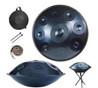 Tambour Handpan, Instrument De Percussion Steel Tongue Drum 22 Pouces En Ré Mineur, Ensembles De Handpans Pour La Méditation, Le Yoga, La Sonothérapie Et La Musicothérapie(Blue,9 notes(432HZ))