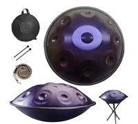 Tambour Handpan, Instrument De Percussion Steel Tongue Drum 22 Pouces En Ré Mineur, Ensembles De Handpans Pour La Méditation, Le Yoga, La Sonothérapie Et La Musicothérapie(Purple,10 notes(440HZ))