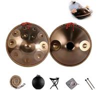 Tambour Handpan Pour Adultes, Tambour En Handpan En Acier, 432 Hz/440 Hz 9/10/12/14 Notes Instrument De Percussion En Ré Mineur Avec Support, Maillets Pour Sac De Poêle À Main(440hz,14 notes)