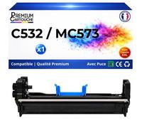 Tambour image 46484107 46484103 46484123 compatible pour Oki C532dn C542dn MC573dn Cyan Haute capacité avec puce 30000 pages