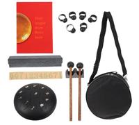 Tambour Langue en Acier Carbone 8 Pouces 11 Notes, Débutants | Finition Polie, Film Protecteur, Surface Lisse sans Traces, Portable, pour Contemplation Yoga et Enseignants