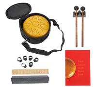 Tambour Langue Éthéré 11 Notes en Acier au Carbone, Or | Son Stable et Surface Lisse sans Traces, Accessoires Inclus, pour Yoga Contemplation