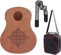 Tambour manuel de percussion, forme de guitare portable, 5 pads de tambour, sac de rangement inclus