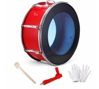 Tambour Marche pour Enfant, MA, Bleu transparent rouge 24 pouces | Coque en acier inoxydable, Percussion Rythmique, Initiation Musicale, Pour musicaux