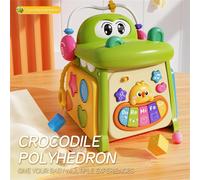 Tambour Multifonctionnel Pour Enfants Avec Six Ou Sept Côtés, Jouet Puzzle Pour L'éducation Précoce Avec Polyédra--Green