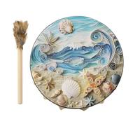 Tambour musical - Instrument à percussion spirituelle 25x25 cm avec maille, tambours océaniques pour la relaxation | Tambour chamanique pour la conscience, la thérapie du rythme, la cérémonie