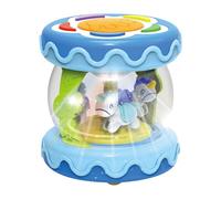 Tambour musical pour tout-petits - Jouet rotatif de 20 cm lumière électrique sensorielle interactive | Nouveauté carrousel à ramper, jouet d'activités pour bébés garçons filles 1 an entremêlement