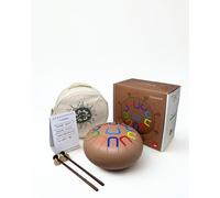 Tambour Plus Tambour Langue en acier 25 cm Tambour métallique à languettes 11 notes Handpan Drum Instrument à percussion métallique (terre cuite)