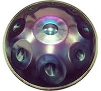 Tambour pour handpan 22 Pouces 432 Hz Handpan Steel Drum D Minor 9/10 Note Tambour à Main en Acier avec Sac Souple pour handpan, 2 maillets pour handpan, Support pour handpan