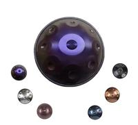 Tambour pour Handpan Adulte 22 Pouces 432/440 Hz 9/10/12 Notes Résistant Tambour à Main en Acier Instruments de Musique à Percussion Produisant Une Résonance Agréable(Deep Purple,432HZ/9Note)