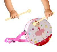 Tambour pour ,Jeu De Développement du Rythme - Set De Tambour en Bois avec Sangle Ajustable De 15 Cm,pour Garçons Et Filles De 2 À 5 Ans Élèves Maison Jardin D Crèche Salle De