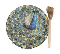 Tambour rituel fabriqué à la main - Bois naturel et cuir, taille de cadre rond, construction légère, instrument sonore traditionnel, motif d'oiseau symbolique, musique culturelle, rythme spirituel, ac