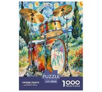 Tambour Set 1000 Pièces Puzzle pour Adultes Jeux De Défi Familial Puzzle Anti-Stress Cultiver l'esprit D'équipe pour DécoRations Familiales 38x26cm/1000pcs