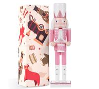 Tambour Soldat Rose Casse Noisette Noel,30CM Soldat Casse Noisette Ornements,Créatif Nutcracker Christmas Artisanat Pendule,Peut être Utilisé Comme Décoration Noel Pendule ou Cadeau de Vacances