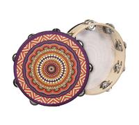Tambour tambourin en bois - ordinateur de poche de 8 pouces | Tambourines en bois vintage pour la relaxation de l' et du corps | Instrument de musique adapté aux débutants pour l'école, les rass