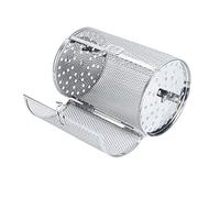 Tambour Torréfacteur Alliage 10 Pouces avec Cage et Panier Rotatif pour Cacahuètes, Noix, Grains de Café - Chauffage Uniforme