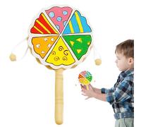 Tambour Tournant,Grégoire en Bois Brut - Instrument de Musique à Secouer Jouet Idéal pour Filles Garçons et Activités Parent-Enfant