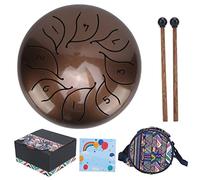 Tambour Zen à Main 5.5 pouces Steel Tongue Drum en Acier - Son Éthéré Clair, Portable avec Maillet et Pochette - Percussion Handpan Idéal Enfant, Méditation et Relaxation (Bronze)