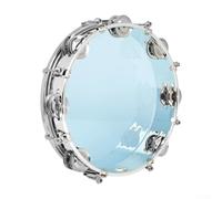Tambourin à double rangée de 25,4 cm avec grelots lumineux pour une expérience musicale dynamique, adapté à différents paramètres de performance (cuir bleu)